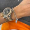 925 Silver Multi-shape Diamond Tennis Bracelet - Image 3