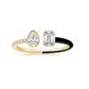 925 Silver Multi-shape Statement Cuff Ring