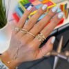 925 Silver Multi-shape Statement Cuff Ring - Image 7