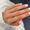 925 Silver Multi-shape Triple Row Diamond Ring - Image 3
