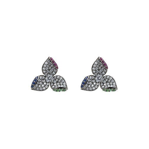 925 Silver Multi Stone Earrings