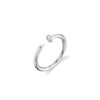 925 Silver Nail Diamond Ring with premium CZ diamond pave accents