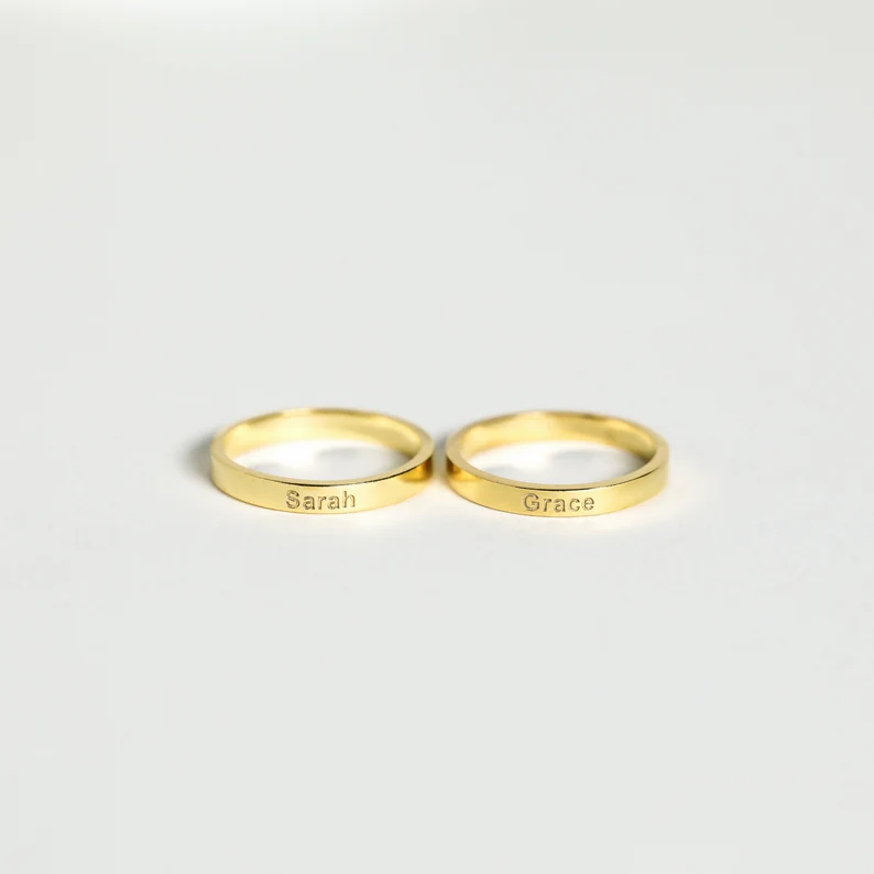 925 Silver Name Engraved Ring