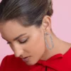 925 Silver O Diamond Earrings featuring a clean O shape