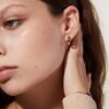 925 Silver Octagon Hoop Earrings - Image 4
