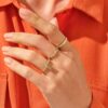 925 sterling silver ring with thick gold plating and solitaire style