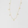 Dainty sterling silver necklace with opal and CZ charms