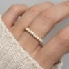 Delicate eternity ring with a polished gold finish