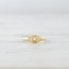 Minimal evil eye ring with delicate protective eye shape