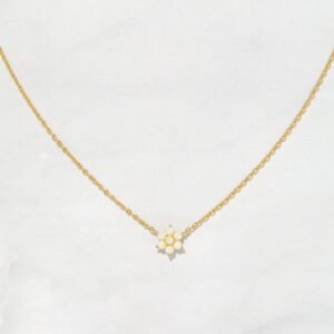 925 Silver Opal Flower Necklace
