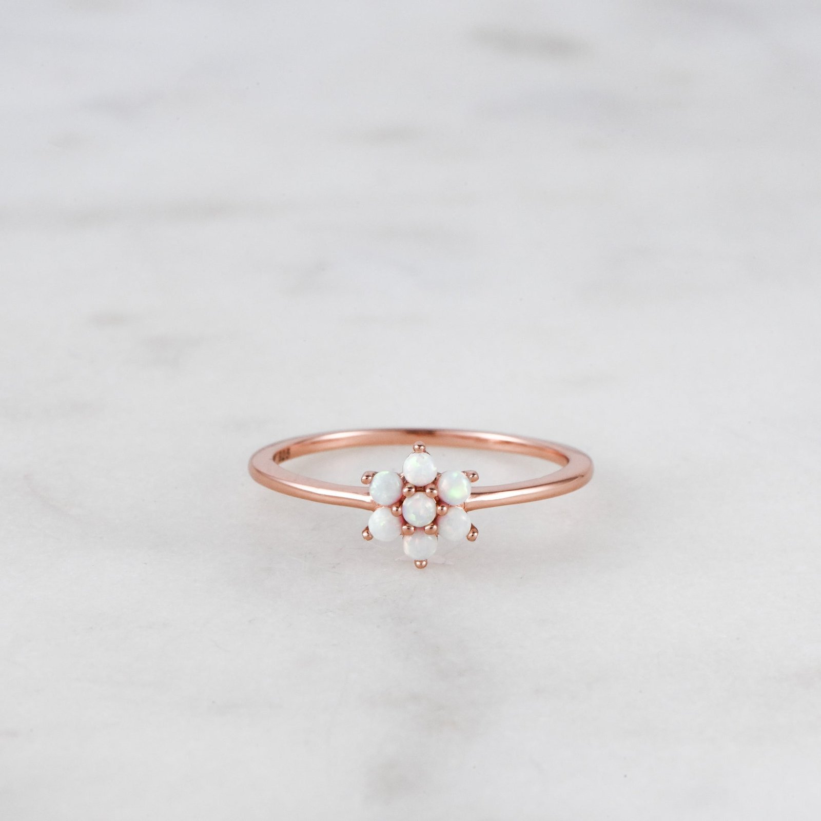925 Silver Opal Flower Ring - Image 2