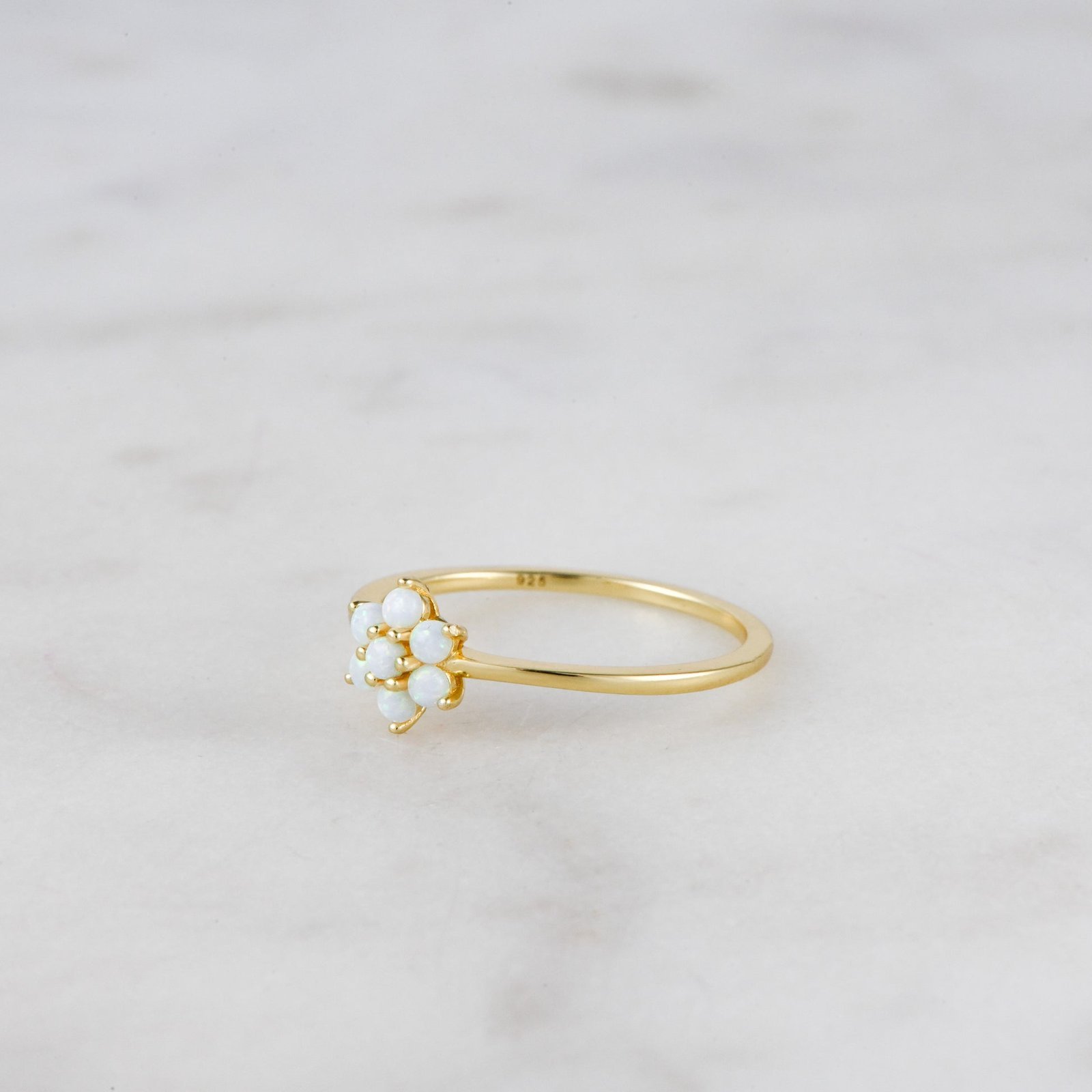 925 Silver Opal Flower Ring - Image 4