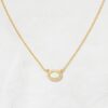 925 silver opal halo necklace with premium CZ opal stone