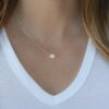 925 Silver Opal Halo Necklace with 9mm by 7mm pendant