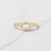 925 Silver Opal Halo Ring