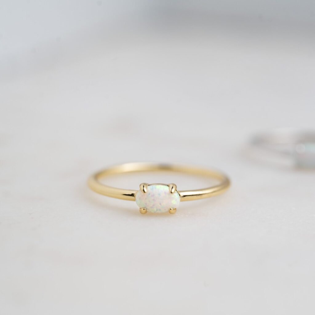 925 Silver Opal Oval Ring