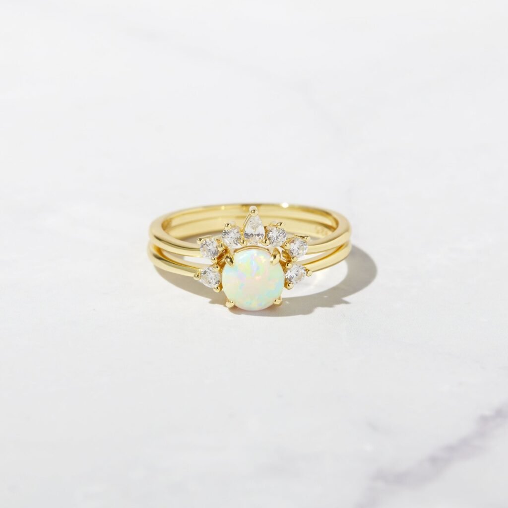 925 Silver Opal Stacking Set