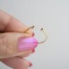 Adjustable open ball cuff ring in 925 sterling silver