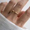 Sleek open cuff ring with simple polished ball terminals