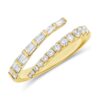 Open diamond wrap ring in sterling silver with gold plating