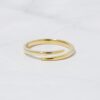 925 Sterling Silver open spiral ring with thick gold plating