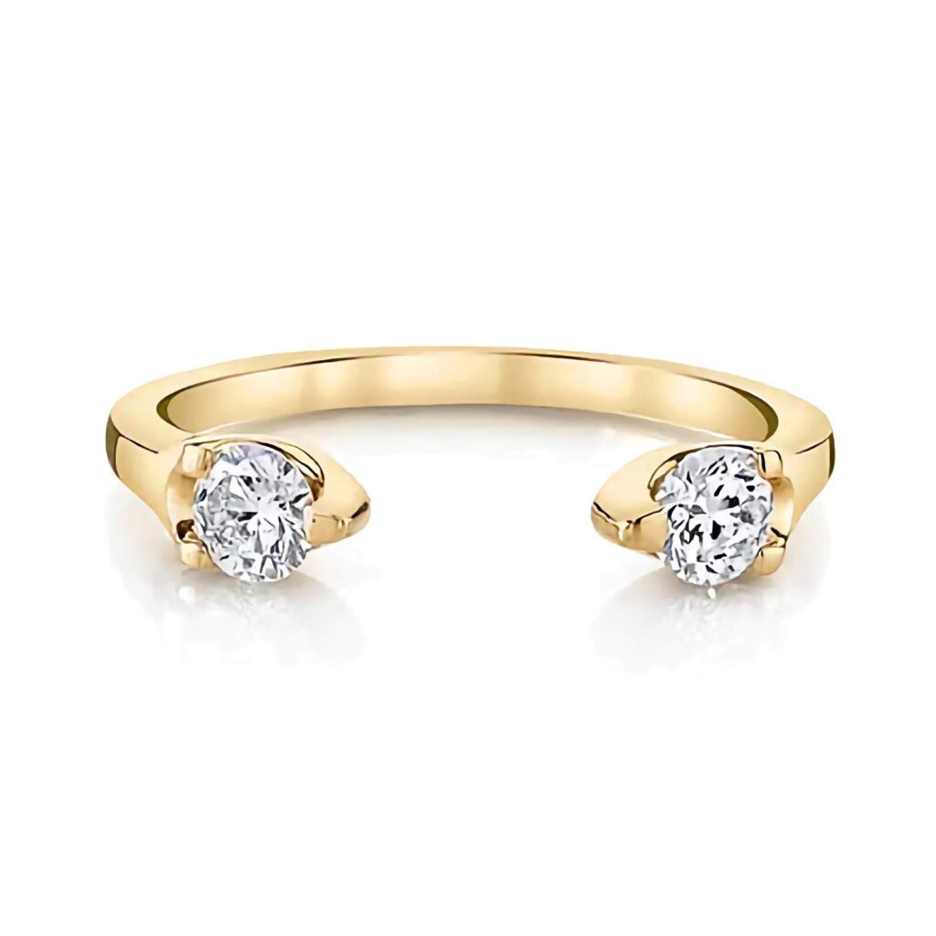 925 Silver Orbit Split Diamond Ring