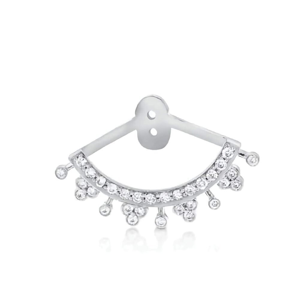 925 Silver Orchid Ear Jacket