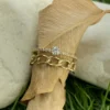 Oval chain-linked ring design in 925 Sterling Silver and gold plating