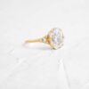 Oval cut solitaire ring with refined, delicate profile