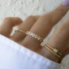 Diamond ring with eight premium CZ stones in pavé setting