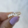 Pavé-set diamond ring with eight bright stones