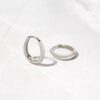 925 Silver Oval Hoop Earrings - Image 7