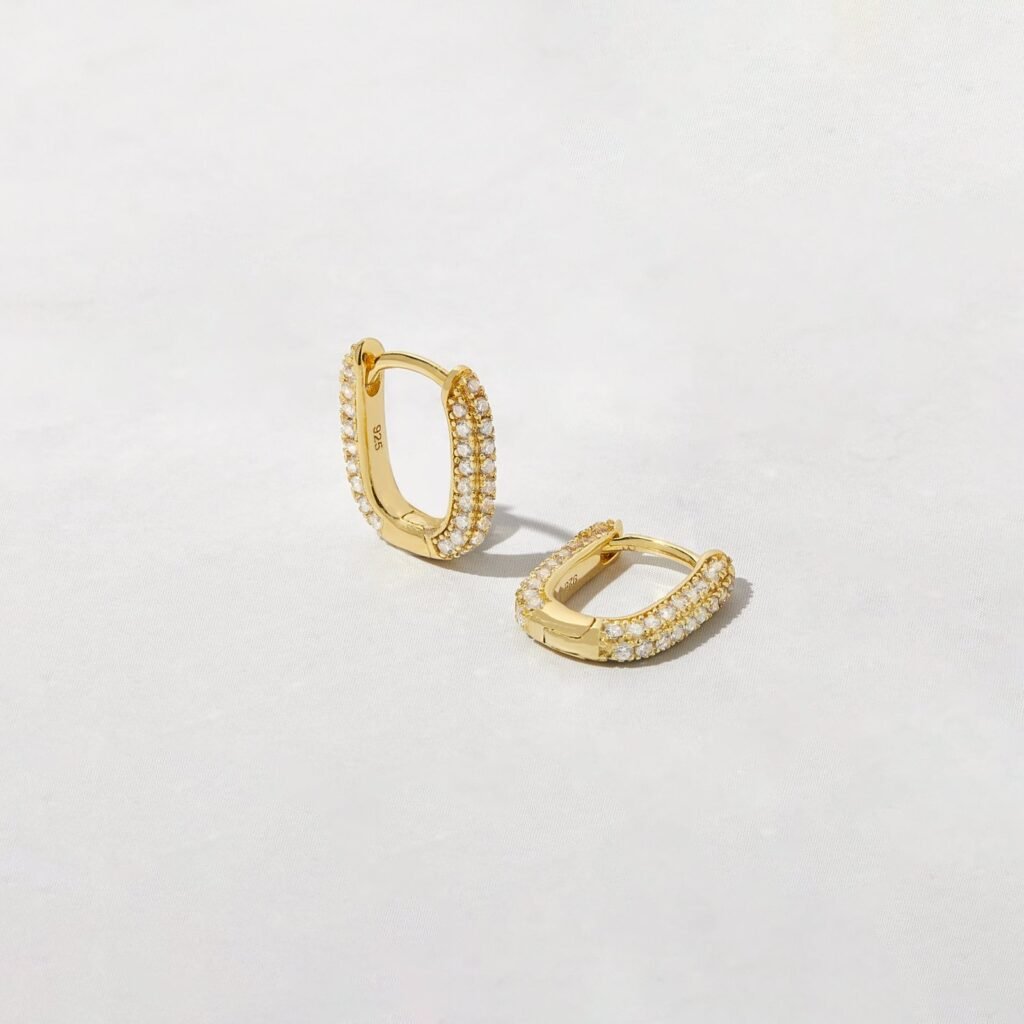 925 Silver Oval Huggies Earrings