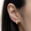 Small oval huggies earrings with 9mm inner diameter