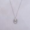 925 Silver Oval Medallion Necklace in 925 sterling silver with thick gold plating