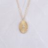 925 Silver Oval Medallion Necklace pendant measures 17mm long x 10mm wide