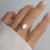 925 Silver ring with premium CZ opal and halo setting
