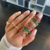 Gemstone eternity ring designed for stacking or solo wear