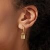 925 Silver Padlock Earrings - Image 2