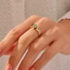925 Silver Paraiba Flower Engagement Ring