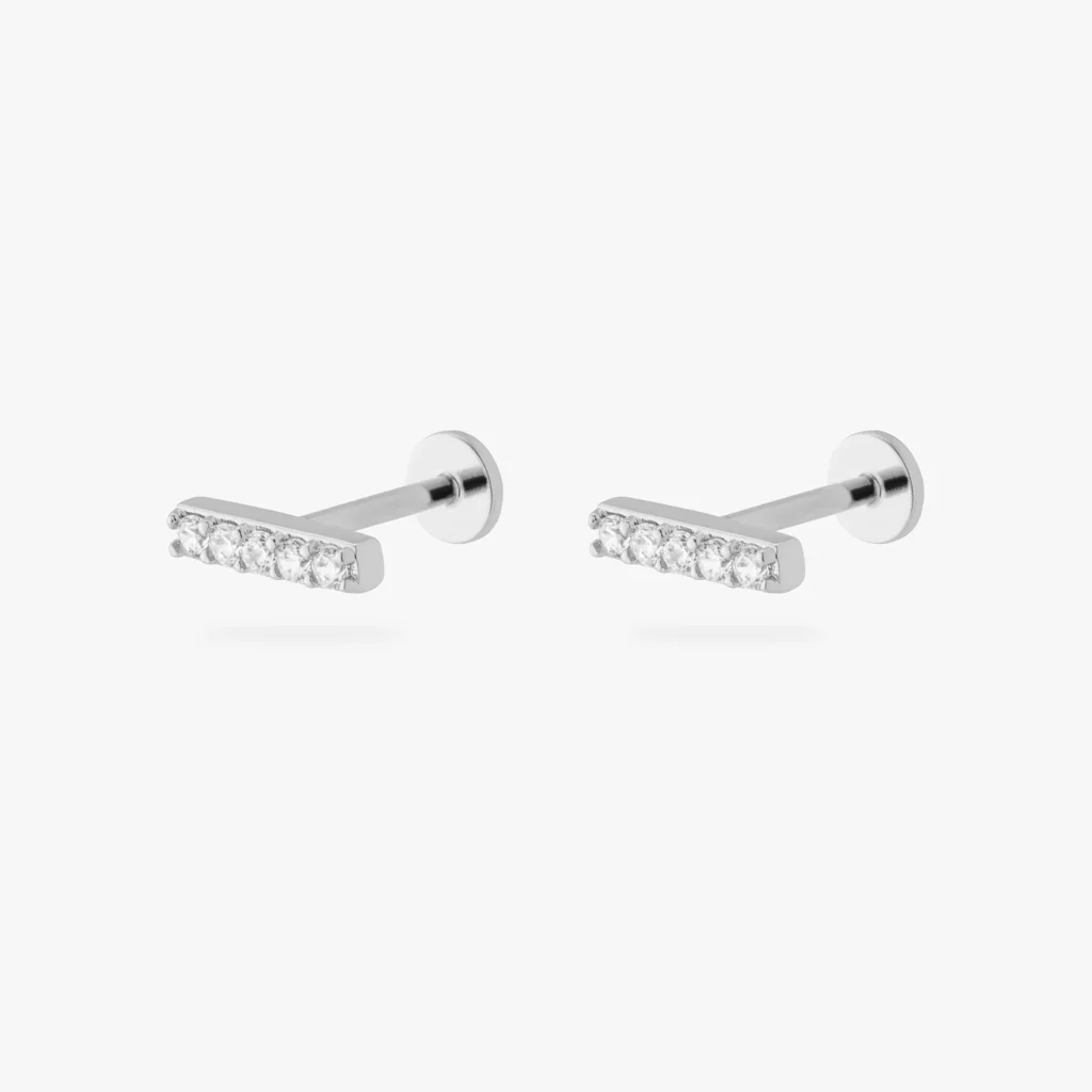 925 Silver Pave Bare Flatback Stud
