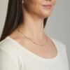 925 Silver Pave Beaded Necklace in thick gold plating