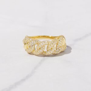 925 Silver Pave Chain Ring