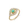 925 Silver Pave Diamond Extra-Large Evil Eye Ring - Image 2