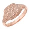925 Silver Pave Diamond Signet Ring