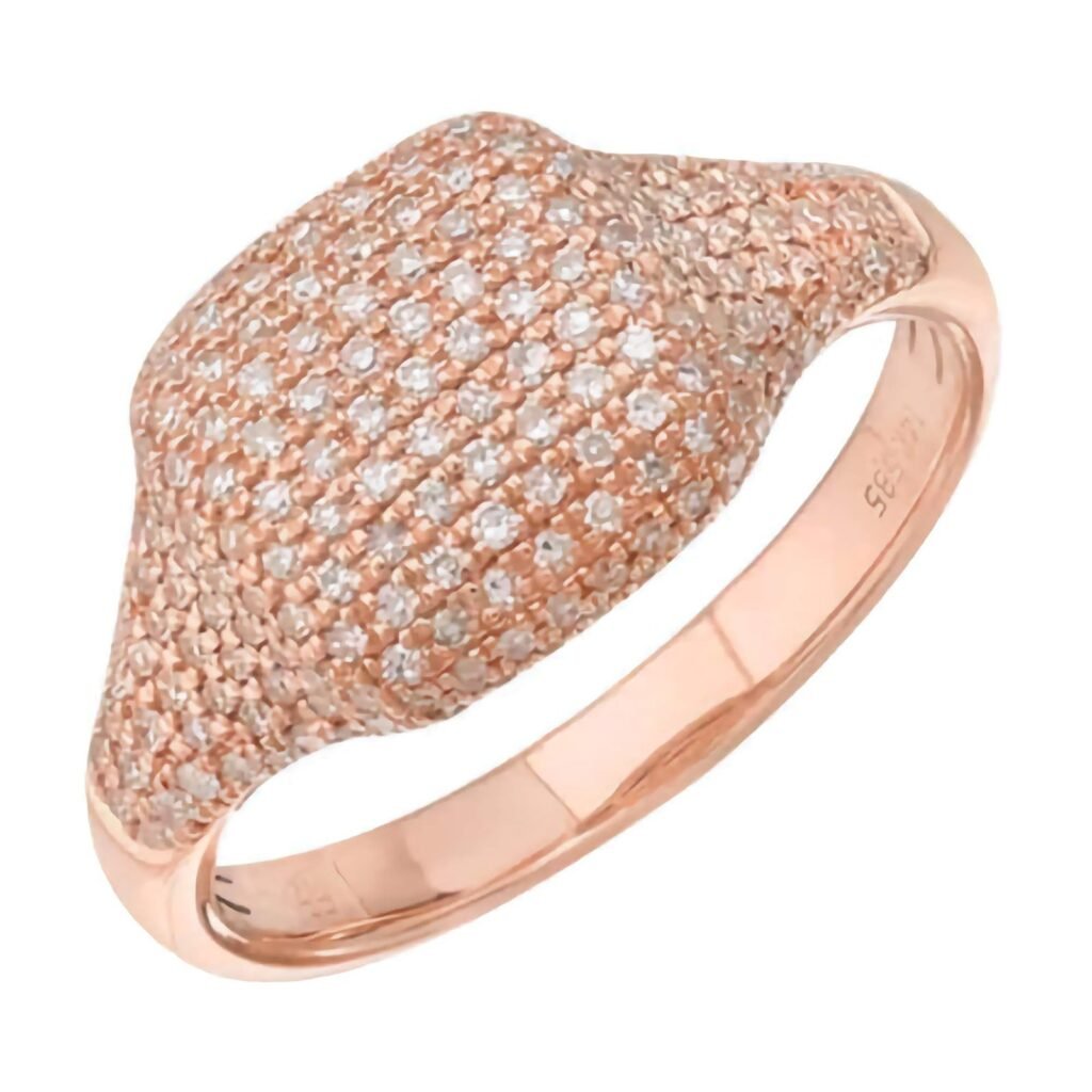 925 Silver Pave Diamond Signet Ring
