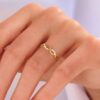 925 Silver Pave Diamond Thin Twist Ring