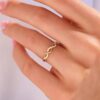 925 Silver Pave Diamond Thin Twist Ring - Image 3