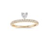 925 Silver pave floating heart ring with open-band design