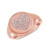 925 Silver Pave Heart Signet Ring